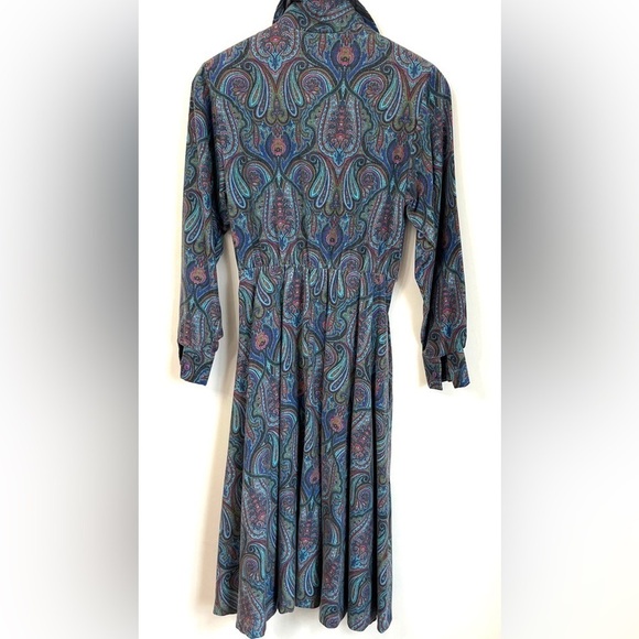 Vintage Women’s Midi Dress Bedford Fair Paisley Granny Petite 6 Made In USA - Picture 9 of 14